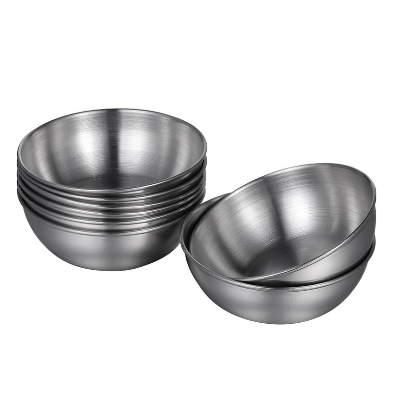 Hemoton Healeved 8pcs Stainless Steel Sauce Dishes Round Seasoning Dishes Sushi Dipping Bowls Saucers Bowl Mini Appetizer Plates Seasoning Dish Saucer Plates Mini Bowls 3.15 Inch - Image 1